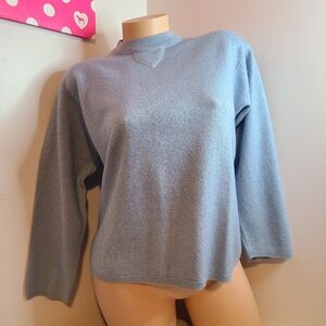 VTG Forté Cashmere & Silk Knit Baby Blue Sweater Size M